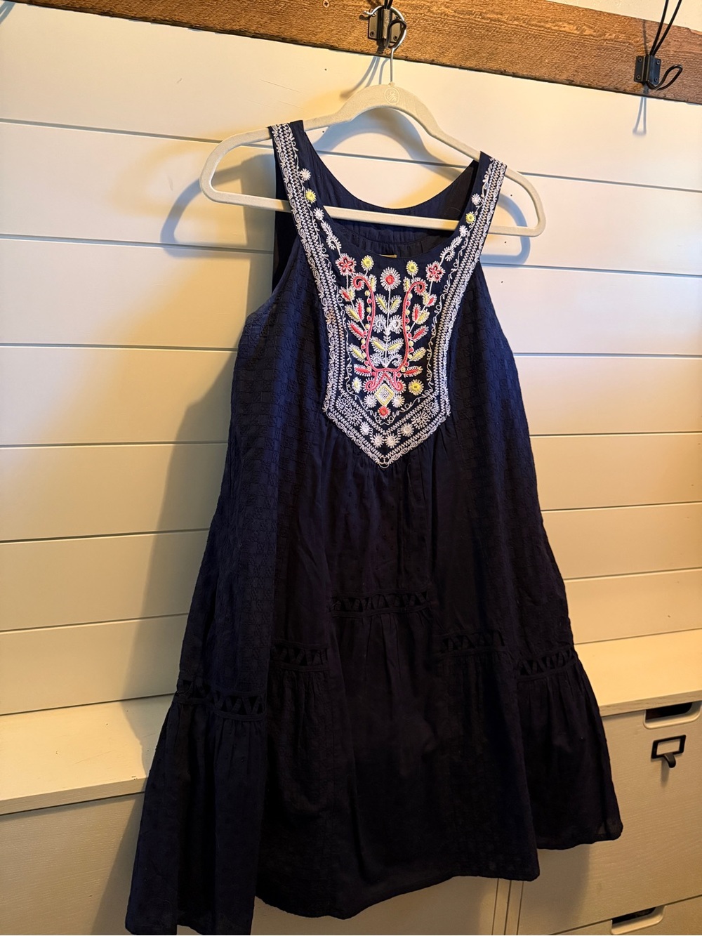 Maeve Navy Dress with Gold Label